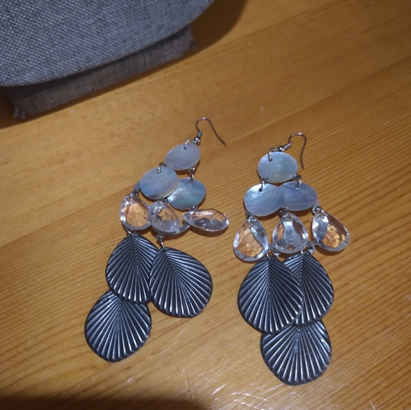 Layered Shell Chandelier Earrings - Picture 9 of 10